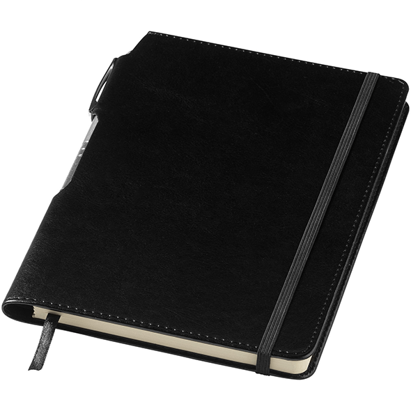 Blocco note A5 a copertina rigida con penna